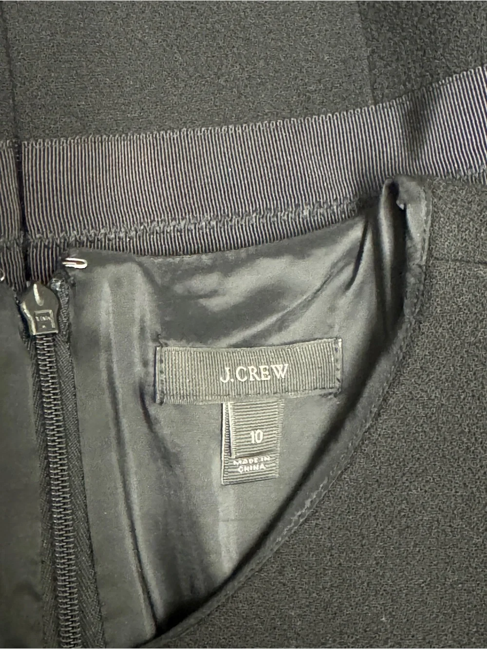 J Crew Classic Black Long-Sleeve Shift Dress